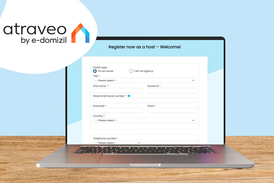 Monitor mit Registrierungsformular